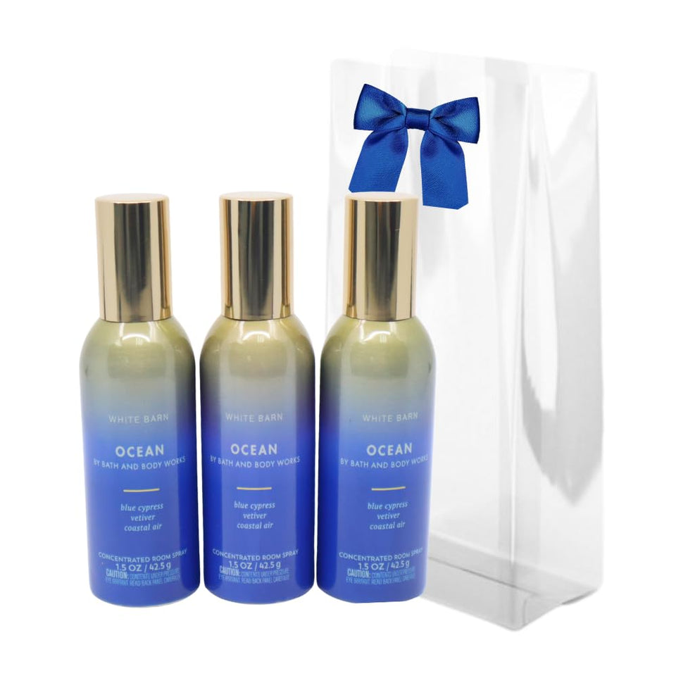 Bath & Body Works Ocean room spray pack 3 with holiday presentation refreshes spaces up to two hours.
