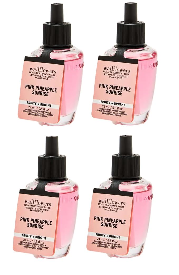 Bath & Body Works Wallflowers Pink Pineapple Sunrise refill releasing a tropical, long-lasting fragrance for welcoming spaces.
