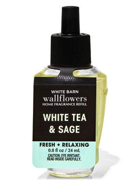 Bath & Body Works Wallflowers White Tea & Sage refill pack with six 24 ml bottles for scent.