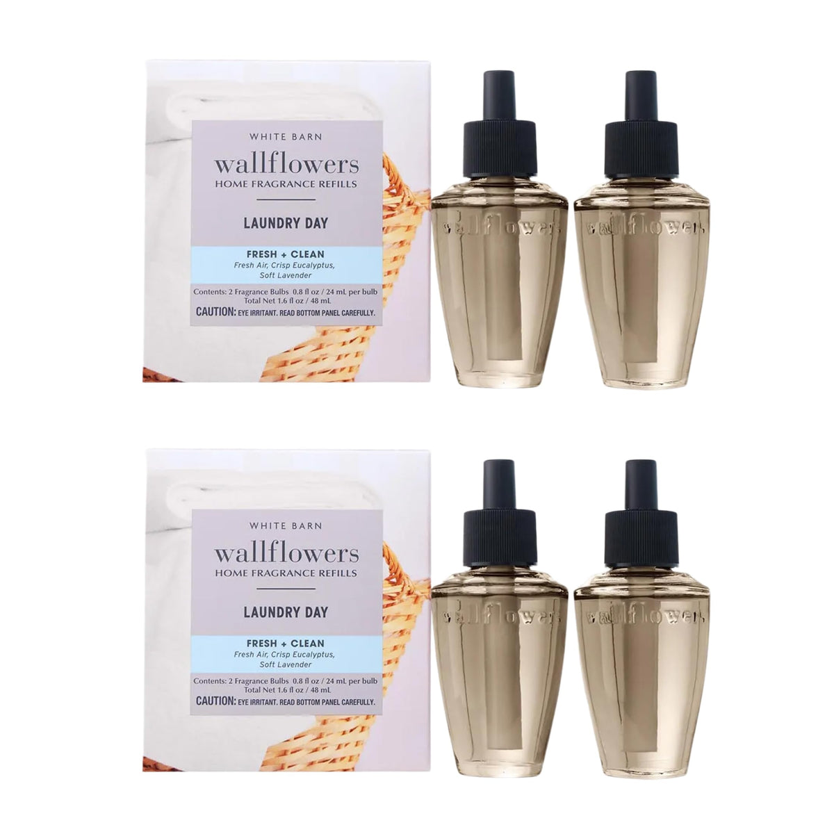 Bath & Body Works Wallflowers Laundry Day bottle provides flameless room fragrance.