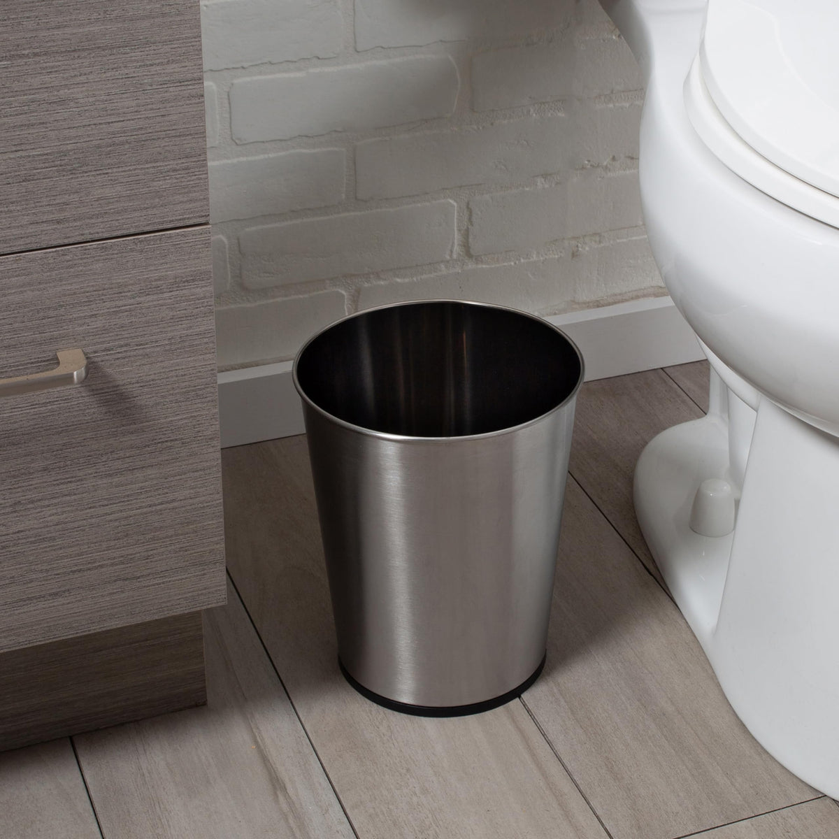 Bath Bliss two-pack wastebasket suitable for bathrooms, bedrooms, kitchens, and dorms.