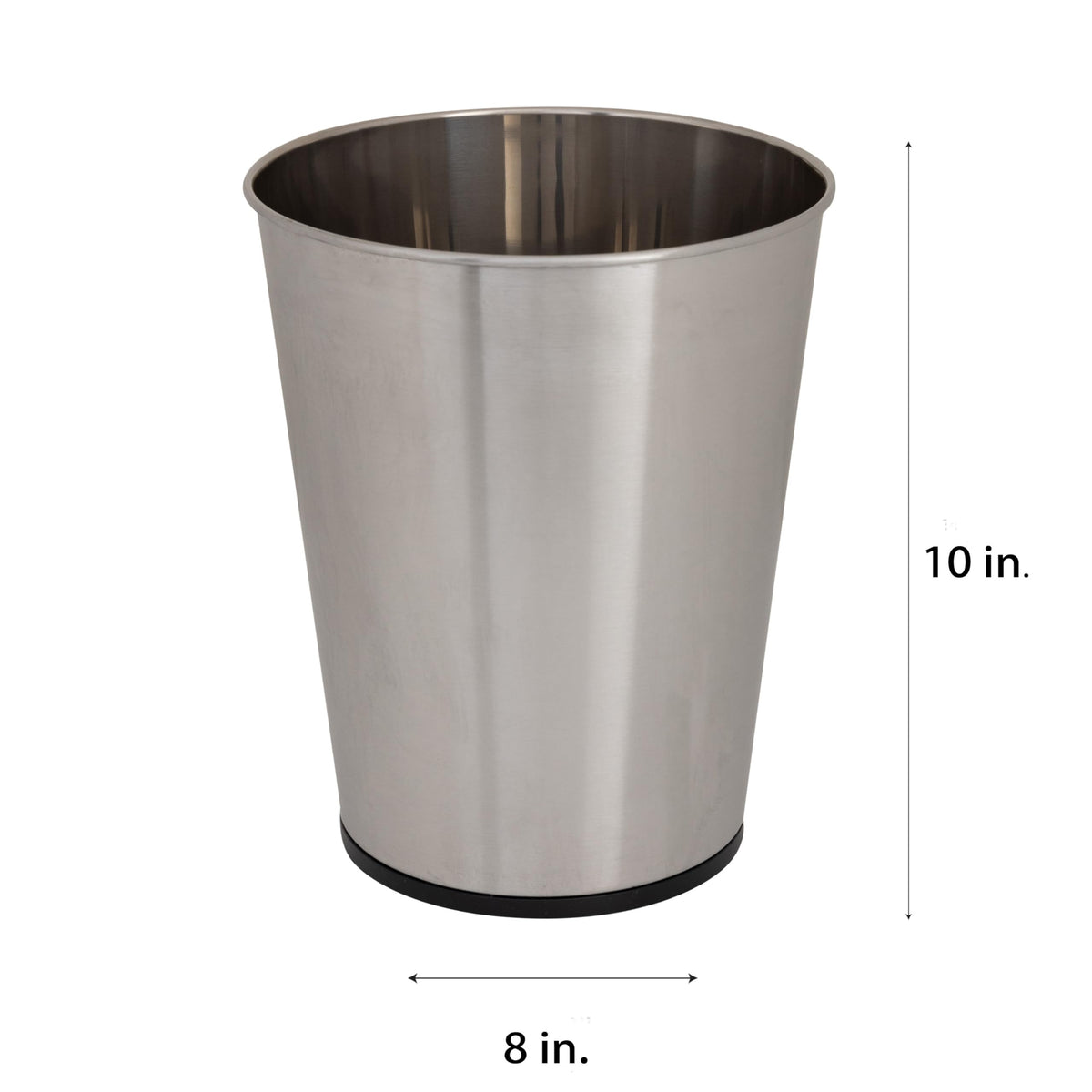 Bath Bliss satin-finish waste bin adds simple, stylish flair to any room.