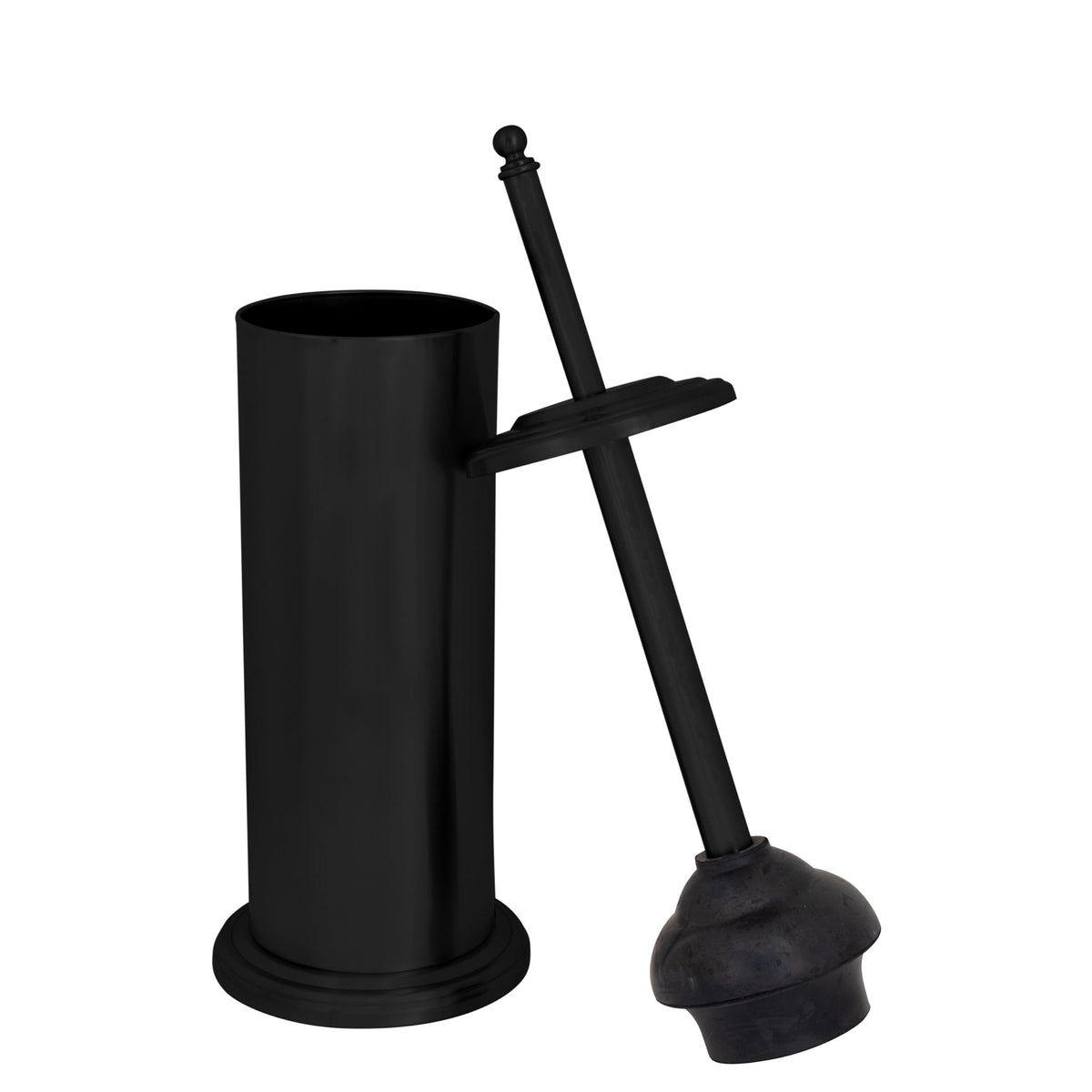 Bath Bliss matte black toilet brush complements a cohesive bathroom look.