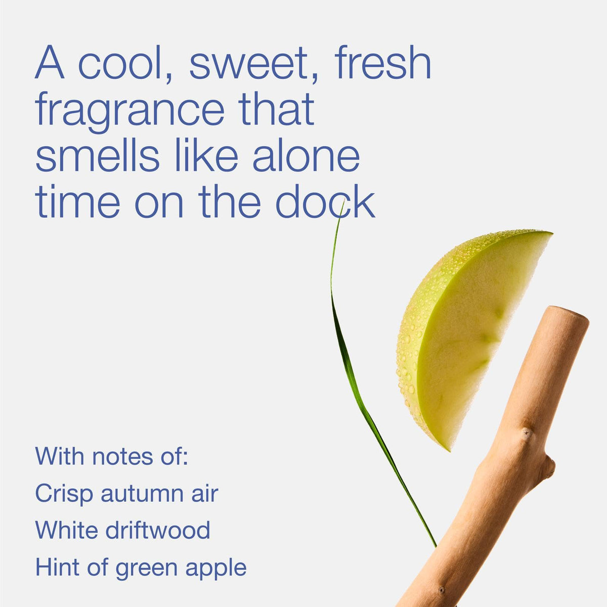 Lakeside Morning apple scent detail emphasizes crisp green fruit aroma.