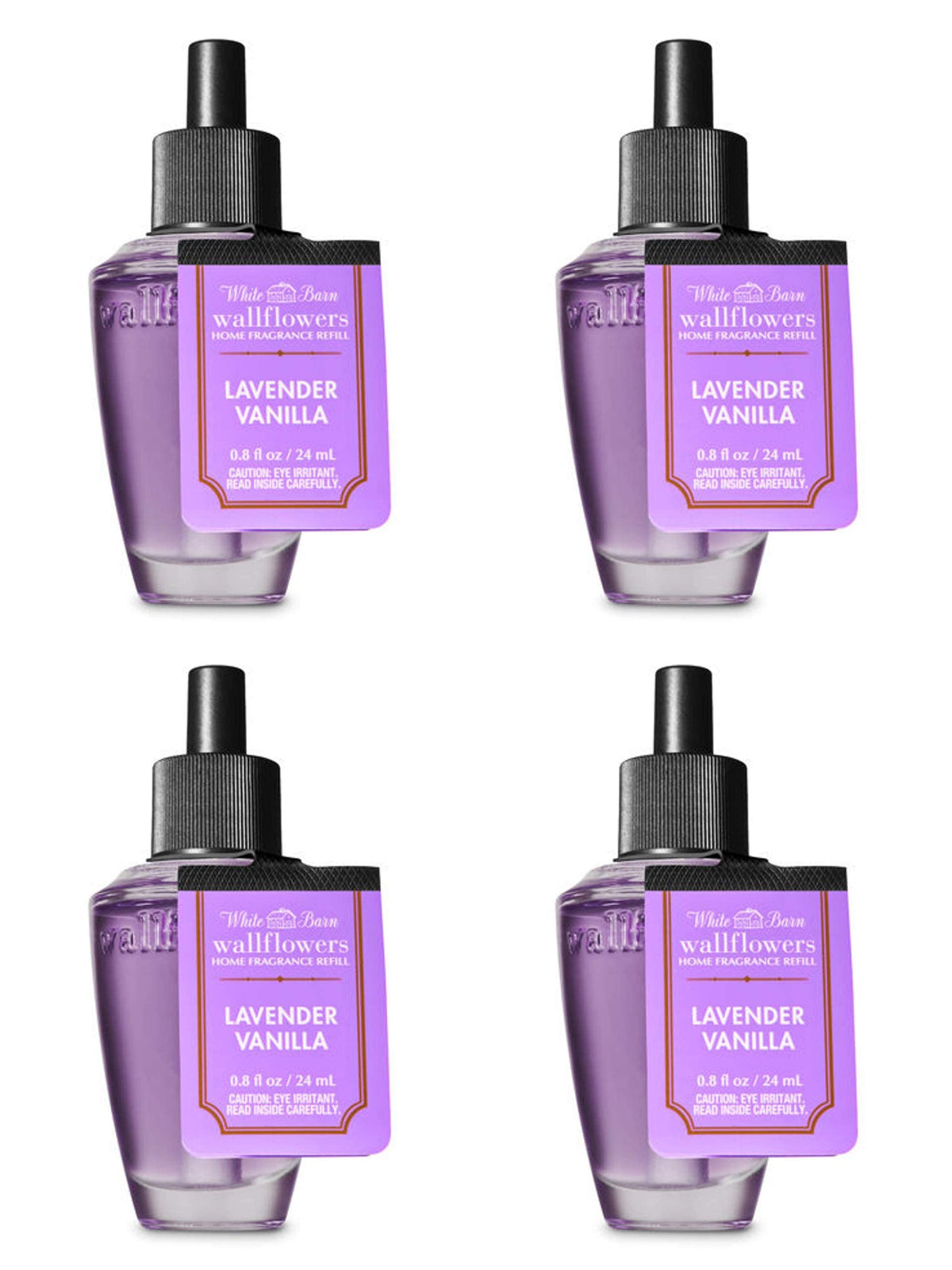 Bath and Body Works Lavender Vanilla Wallflower refill 4-pack delivers continuous fragrance with Fresh Source