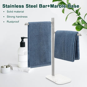 BathAce brushed nickel stand adds durable style for any bathroom.