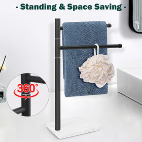 BathAce countertop towel holder keeps towels within reach on kitchen or bath counter.