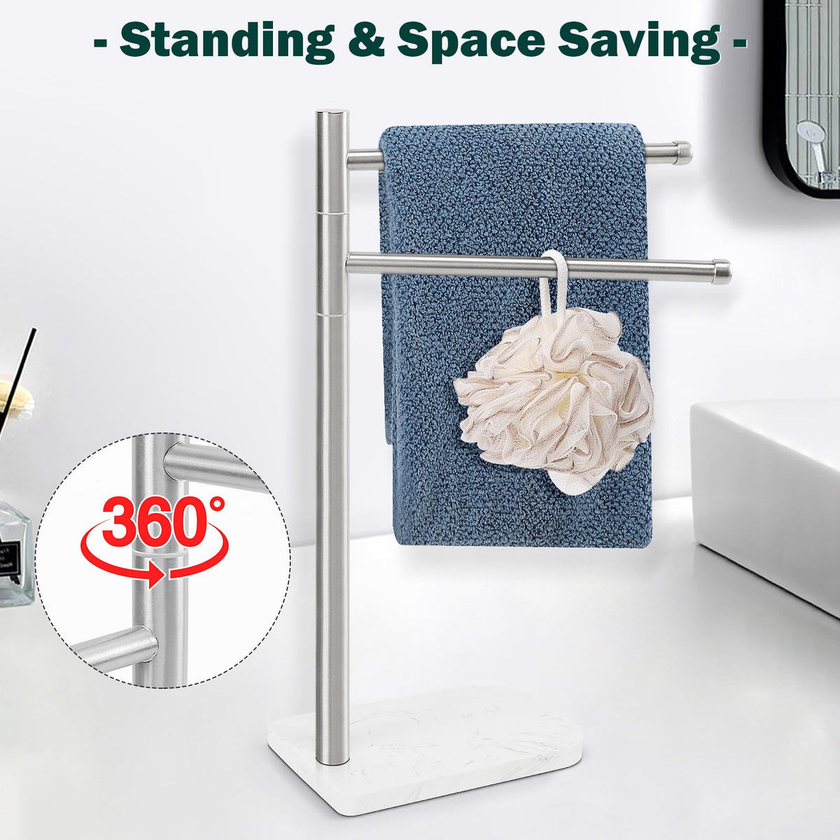 BathAce marble base enhances stability and elegant texture in daily use.
