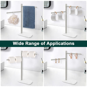 BathAce non-slip pads keep the towel rack steady on smooth surfaces.
