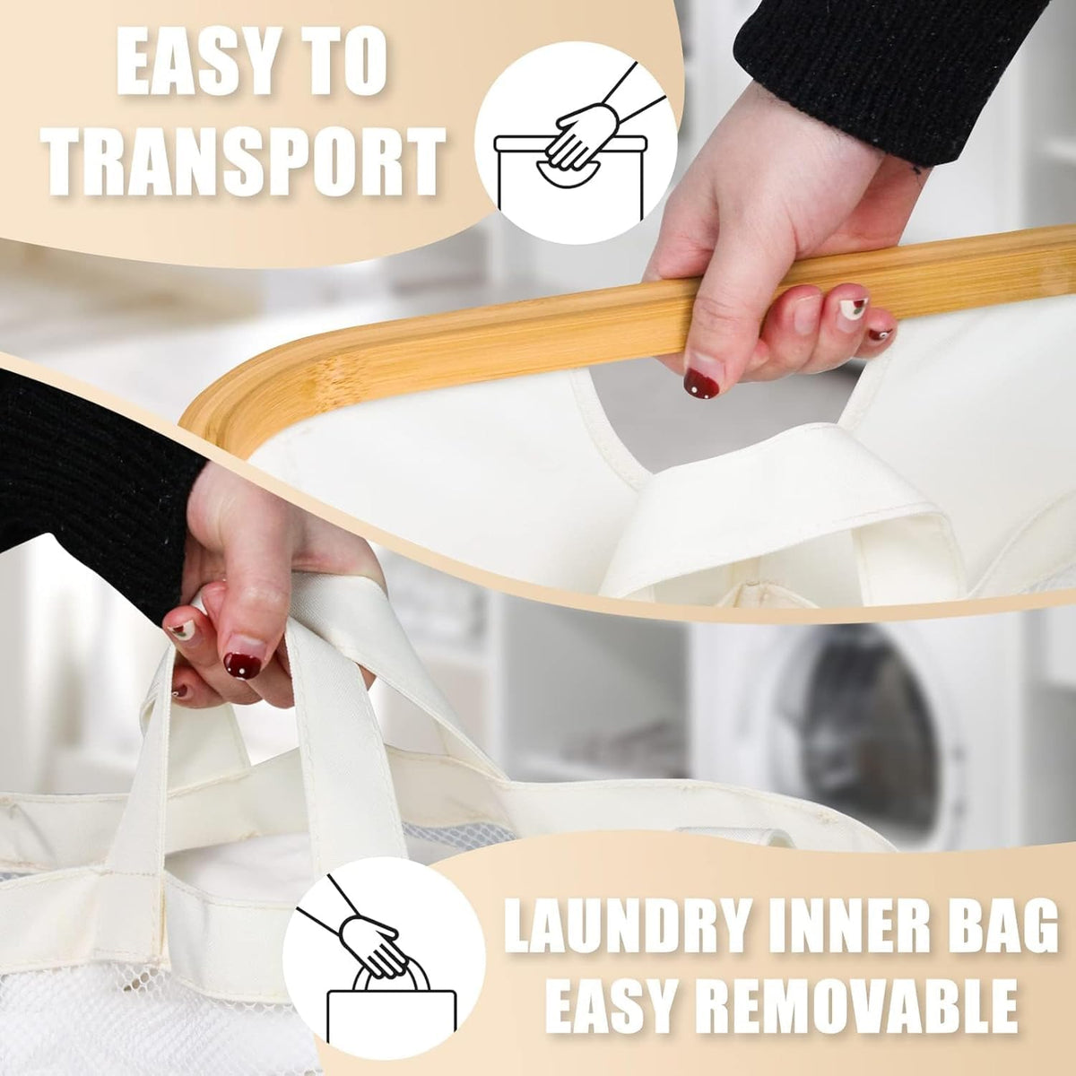 Bathola 145L capacity holds a week’s laundry for a family of three.