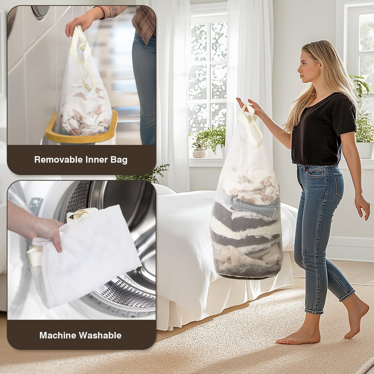 Bathola foldable laundry basket for quick storage in small spaces
