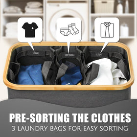 Bathola hampers large capacity 160L emphasizes roomy storage for busy weeks.