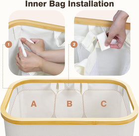Bathola removable inner bags for the hamper simplify sorting and targeted washing.