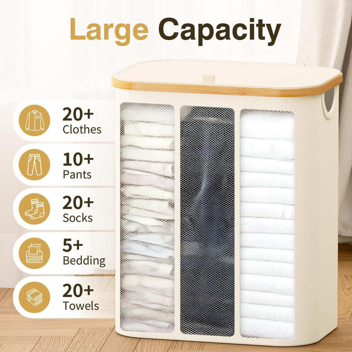 Bathola removable machine-washable inner bags for quick cleaning.