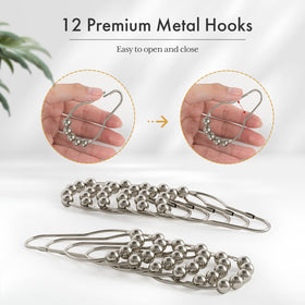 Bathway Farmhouse curtain 12 metal hooks included for quick hanging