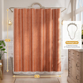 Bathway Farmhouse curtain linen-blend texture highlights durable softness