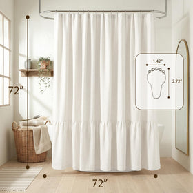 Bathway Linen Shower Curtain includes 12 hooks for easy, secure mounting.