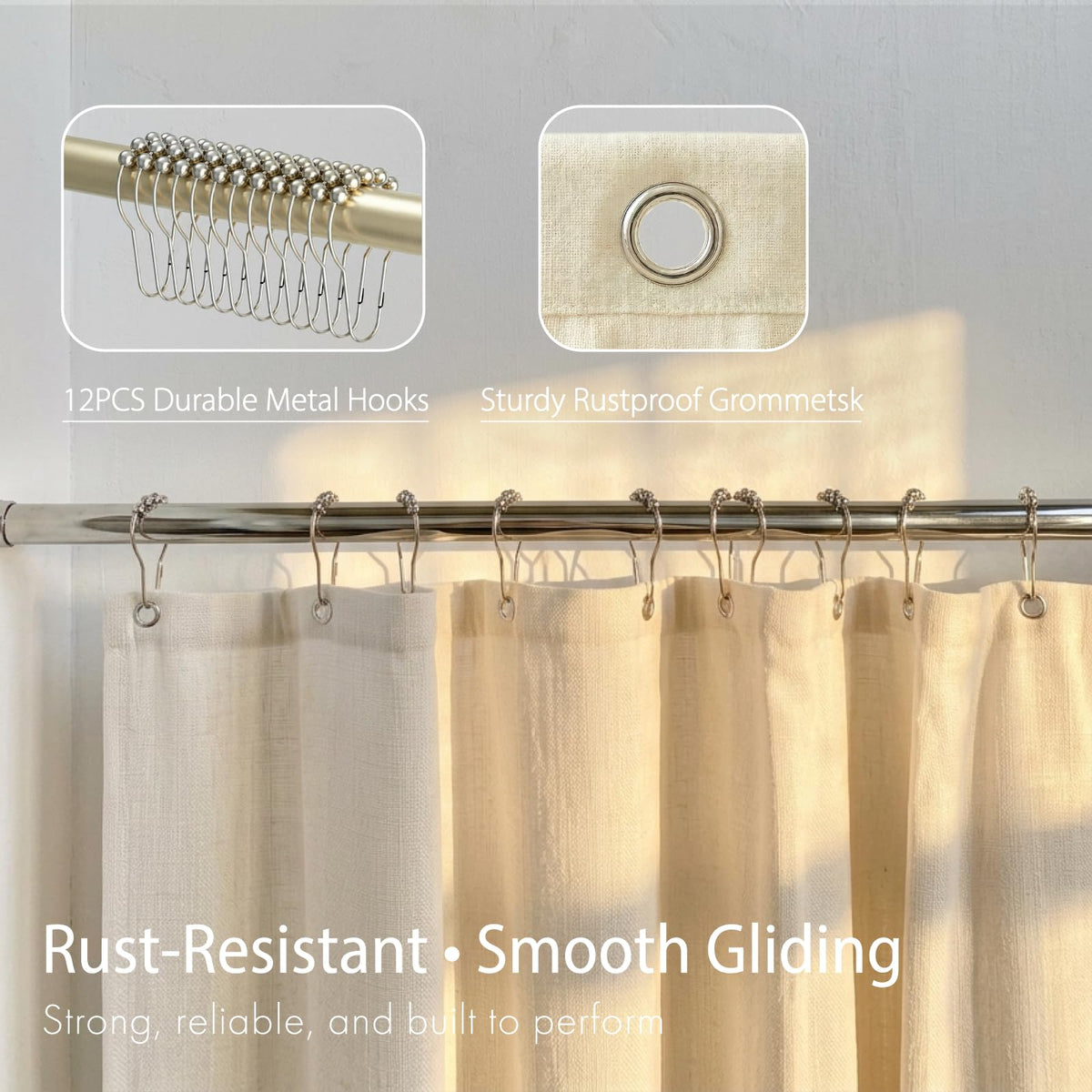 Bathway linen shower curtain 72x72-size fits standard bathrooms