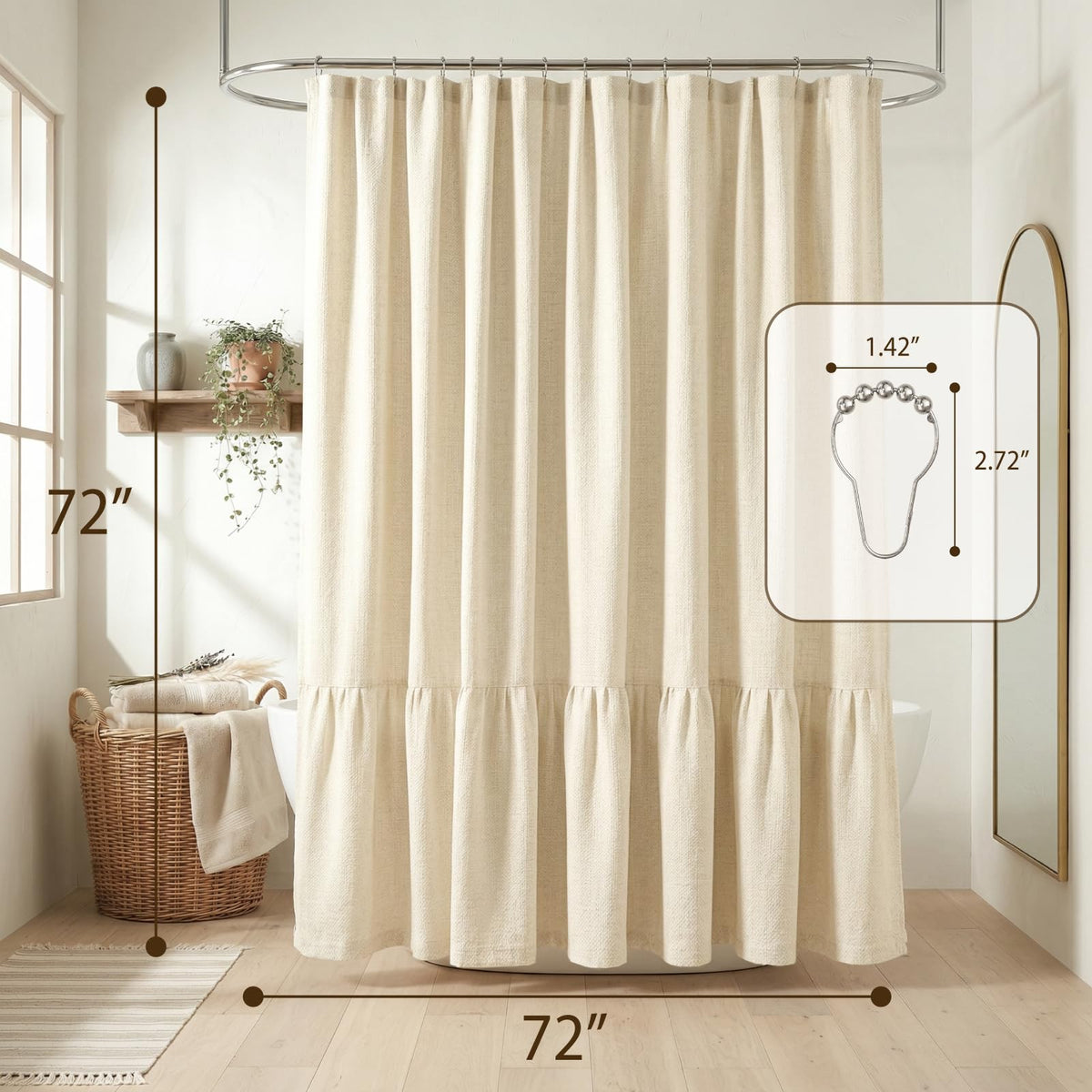 Bathway linen shower curtain easy-care machine-wash for quick refresh