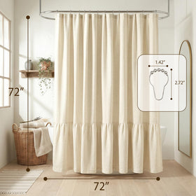 Bathway linen shower curtain easy-care machine-wash for quick refresh