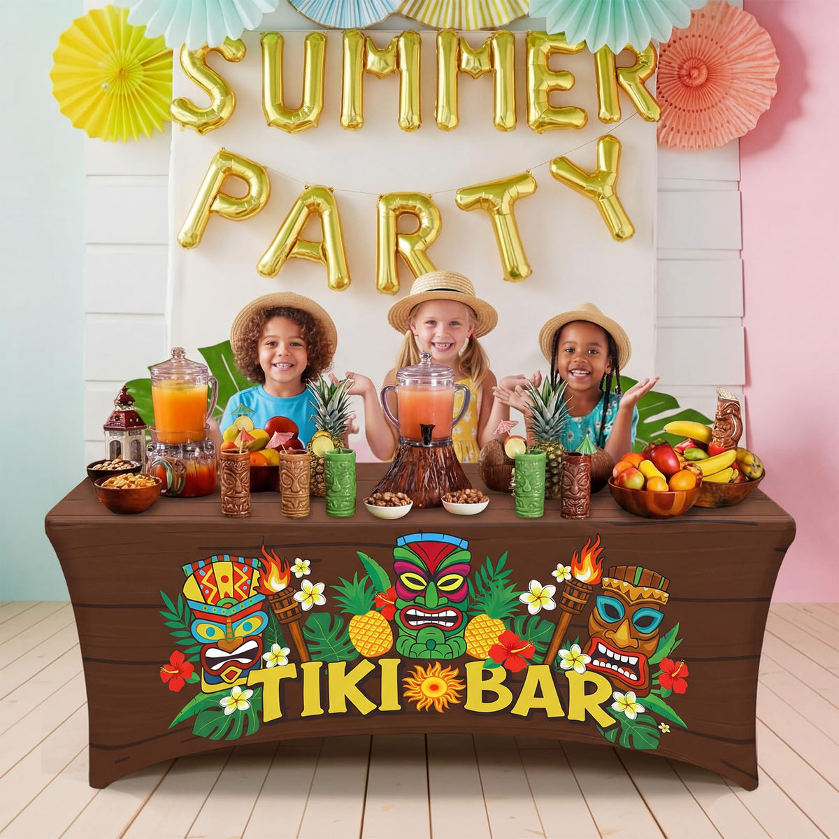 Batiyeer luau tablecover suited for indoor or outdoor celebrations
