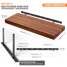 BATODA natural acacia wood shelves showcasing warm grain finish