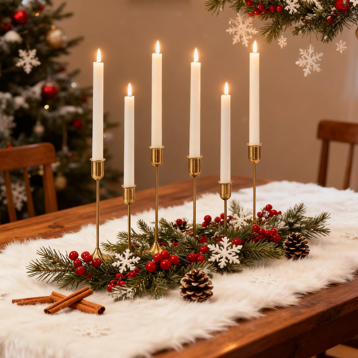 Batoslee brass candlestick base provides stable, safety-focused design.