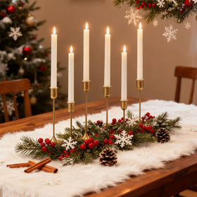 Batoslee brass candlestick base provides stable, safety-focused design.