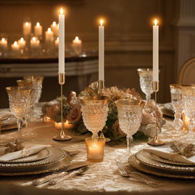 Batoslee brass candle holders suit both wax and flameless candles.
