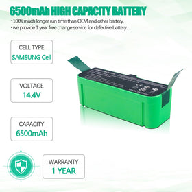 Batryuic Roomba battery 6500mAh compatibility chart for Roomba models
