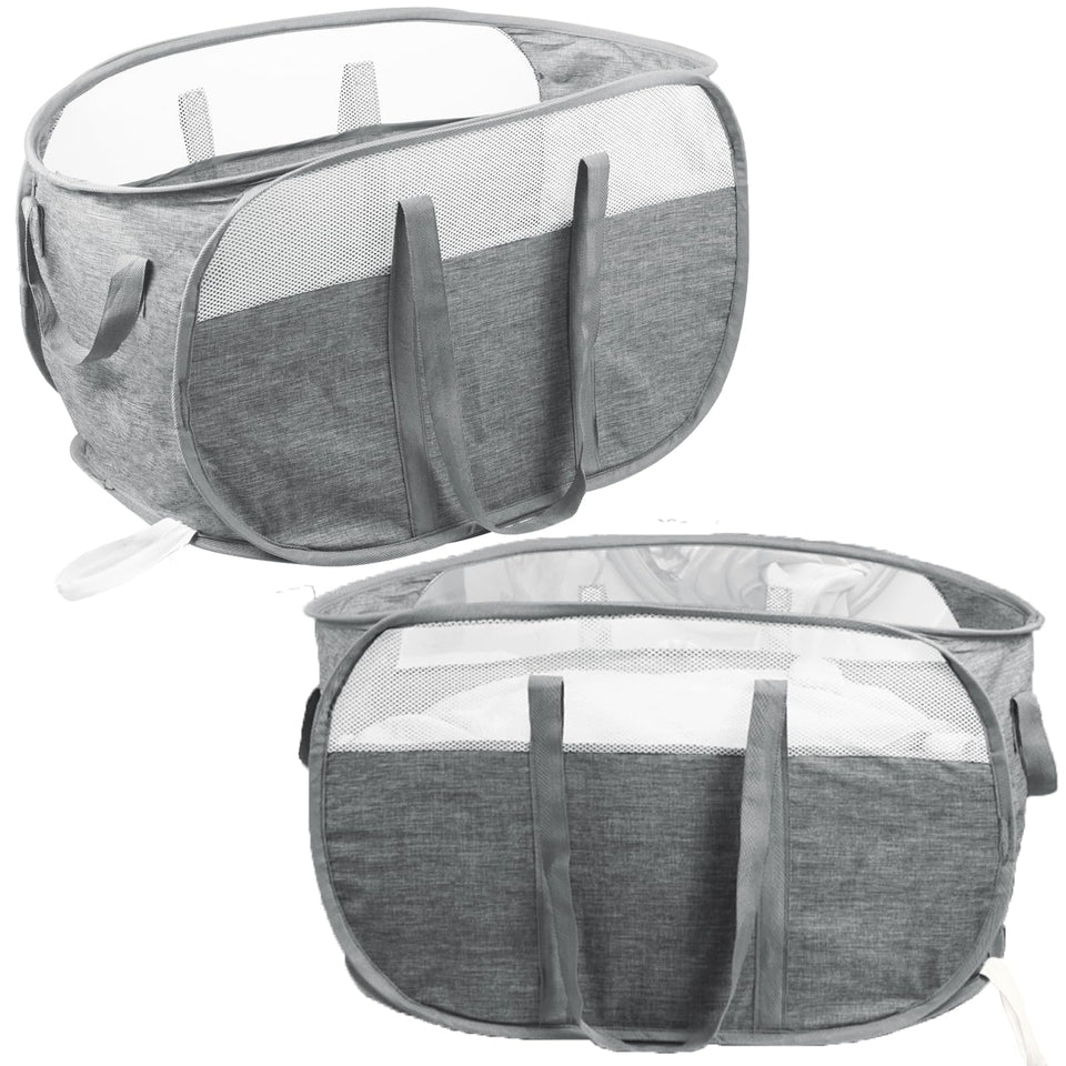 BATTOO collapsible laundry basket open gray with spacious opening for easy sorting.