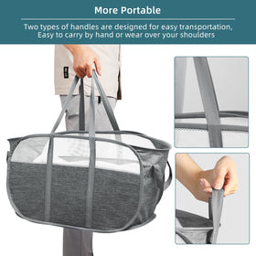 BATTOO collapsible basket side carry strap gray shows versatile handling.
