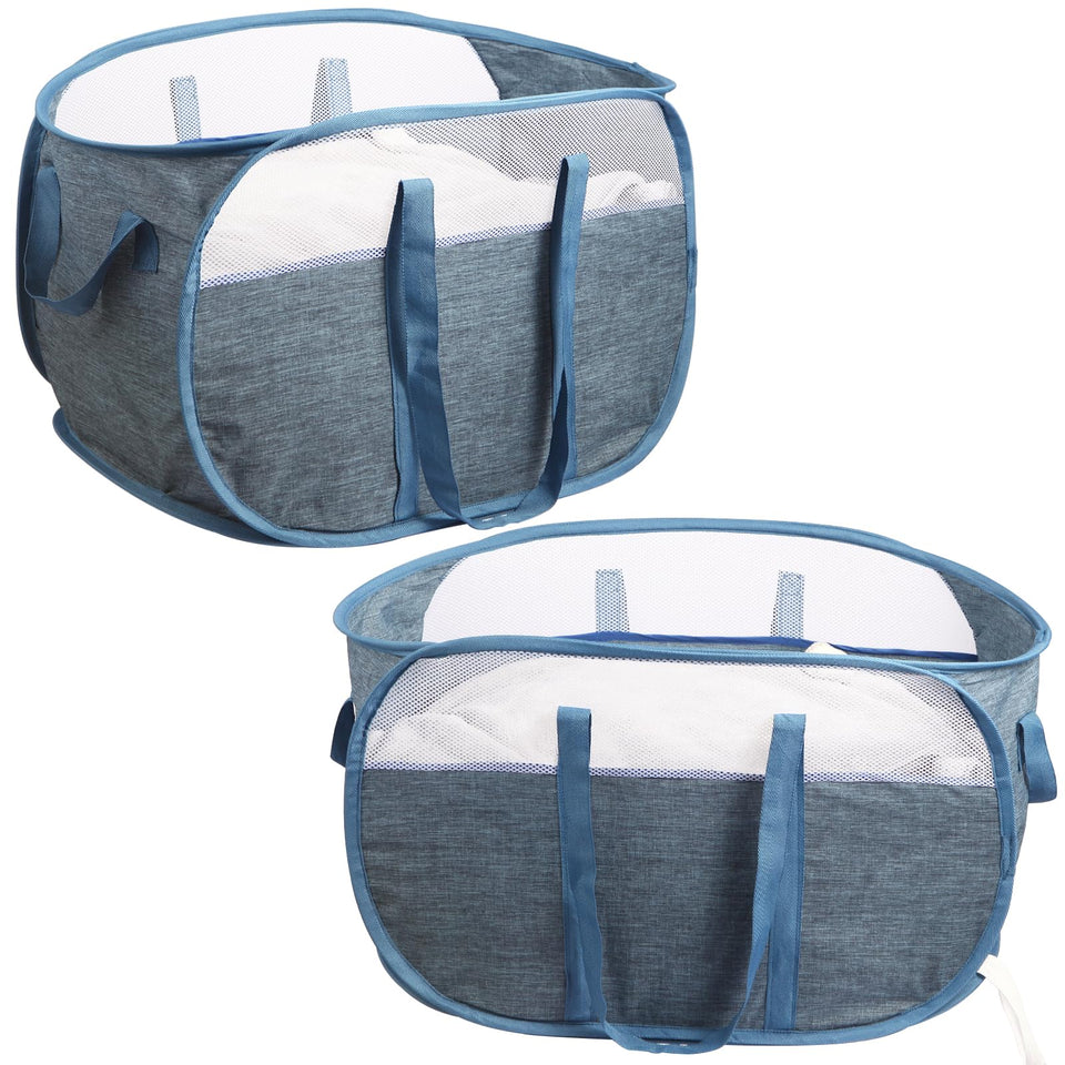 BATTOO collapsible laundry basket with dual handles, ideal for dorms and travel.
