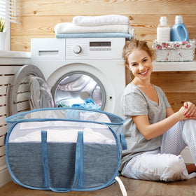 BATTOO dual-handles laundry hamper, easy transport up stairs.