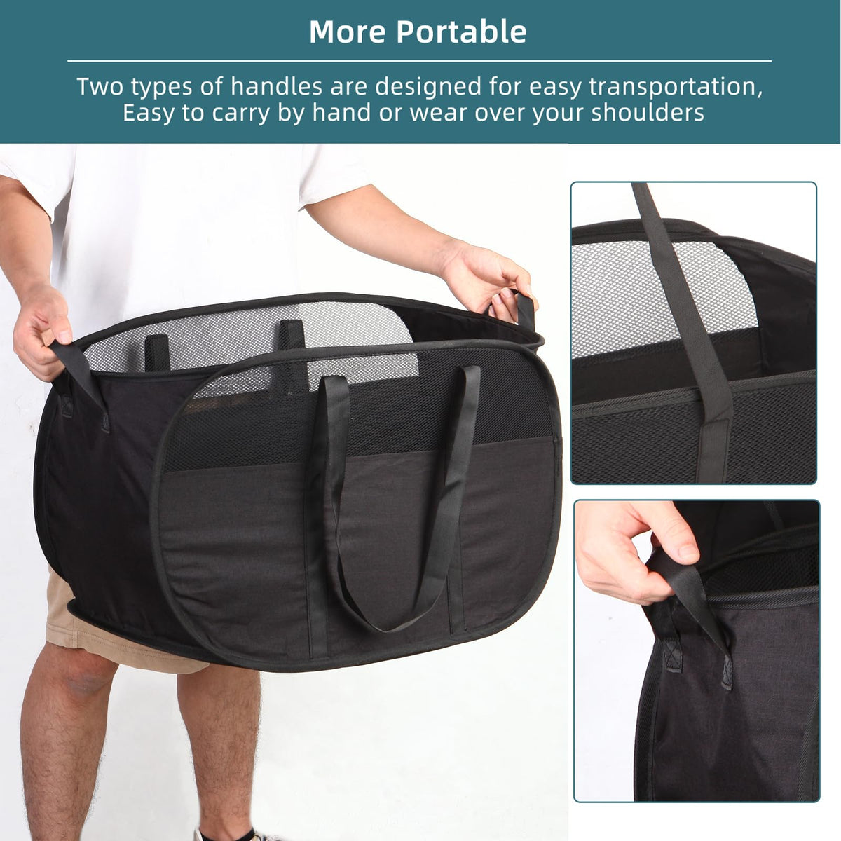 BATTOO durable fabric basket resists wear during busy laundry days.