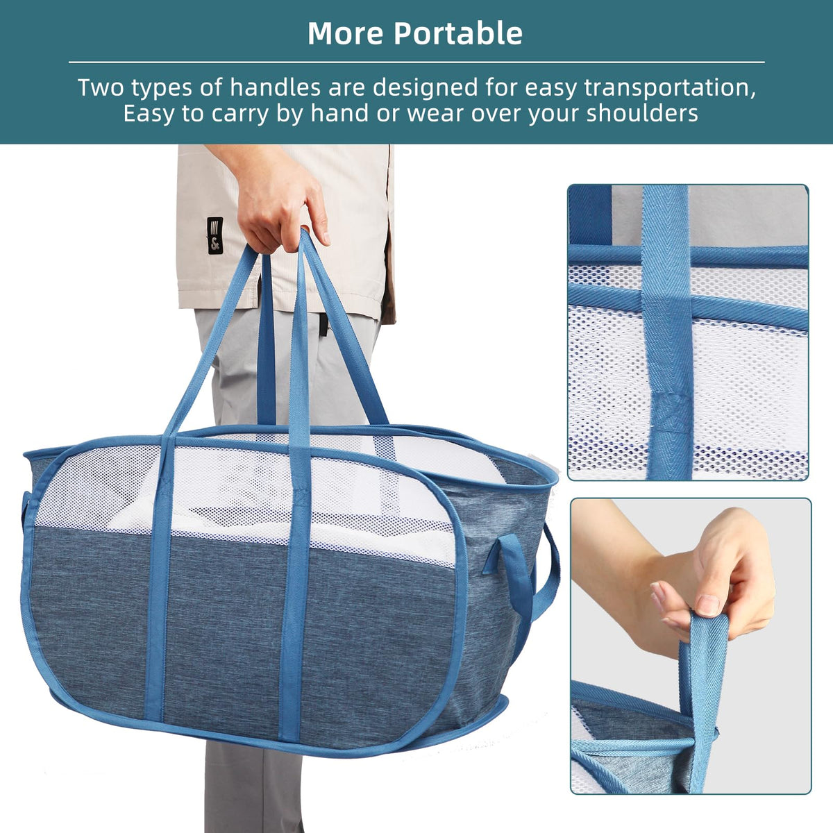 BATTOO pop-up hamper saves space when not in use.