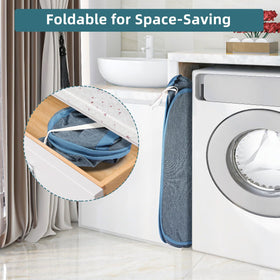 BATTOO tear-resistant fabric basket keeps laundry organized at home.