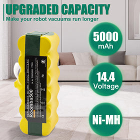 BATTOOL 5.0Ah Ni-MH battery compatible with Roomba R3 and 500 600 700 800 900 series
