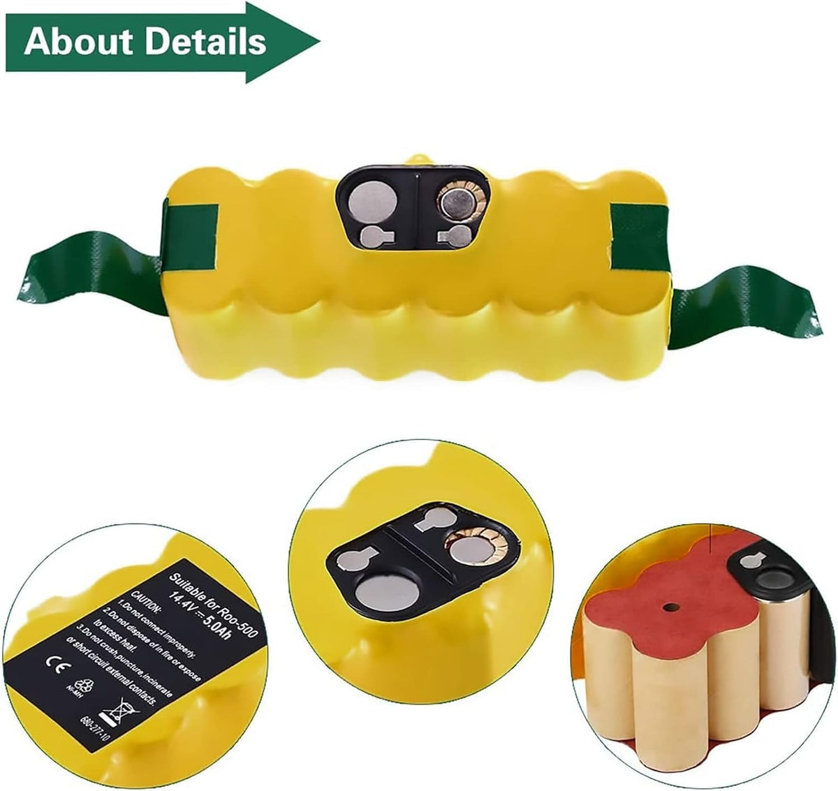 BATTOOL Roomba battery charging indicator showing ready-to-use condition