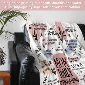 BaubleDazz mama daily affirmations blanket provides gentle encouragement during early motherhood moments.