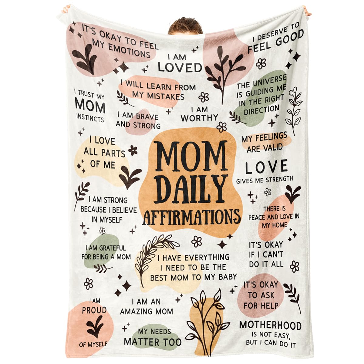 BaubleDazz new mom blanket with affirmations for daily encouragement.