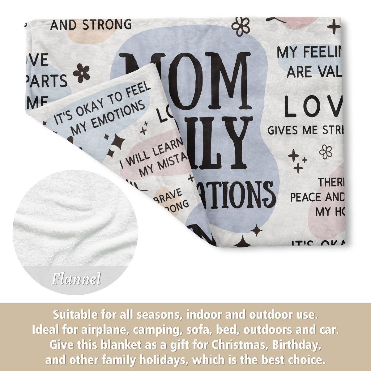 BaubleDazz New Mom blanket folded as a thoughtful gift for new moms