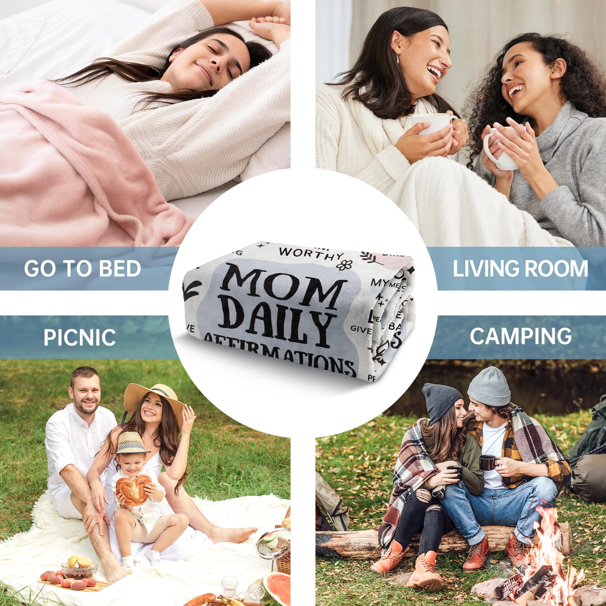 BaubleDazz New Mom blanket microfiber weave close-up showing durability