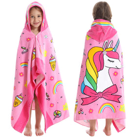 Bavilk kids hooded towel with bear cartoon for cozy bath time and drying