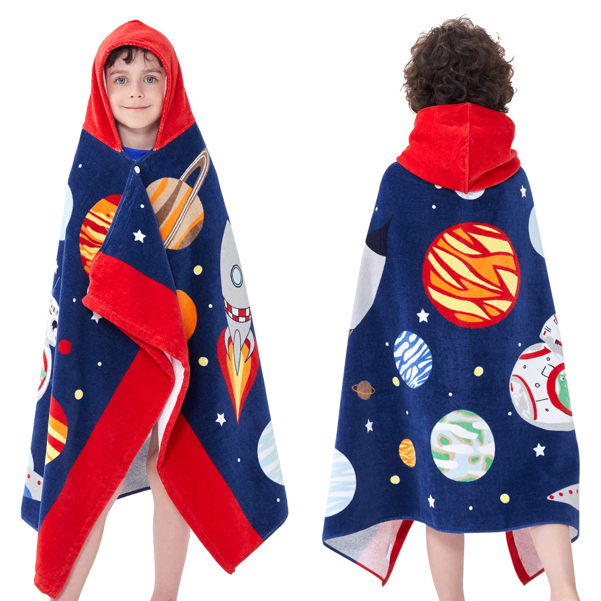 Bavilk kids hooded towel with cartoon animal front design for cozy bath time.