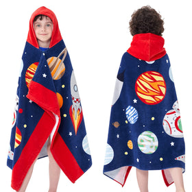 Bavilk kids hooded towel with cartoon animal front design for cozy bath time.