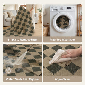 Bavni Checkered Easy Jute Rug placed in an entryway for steady traffic