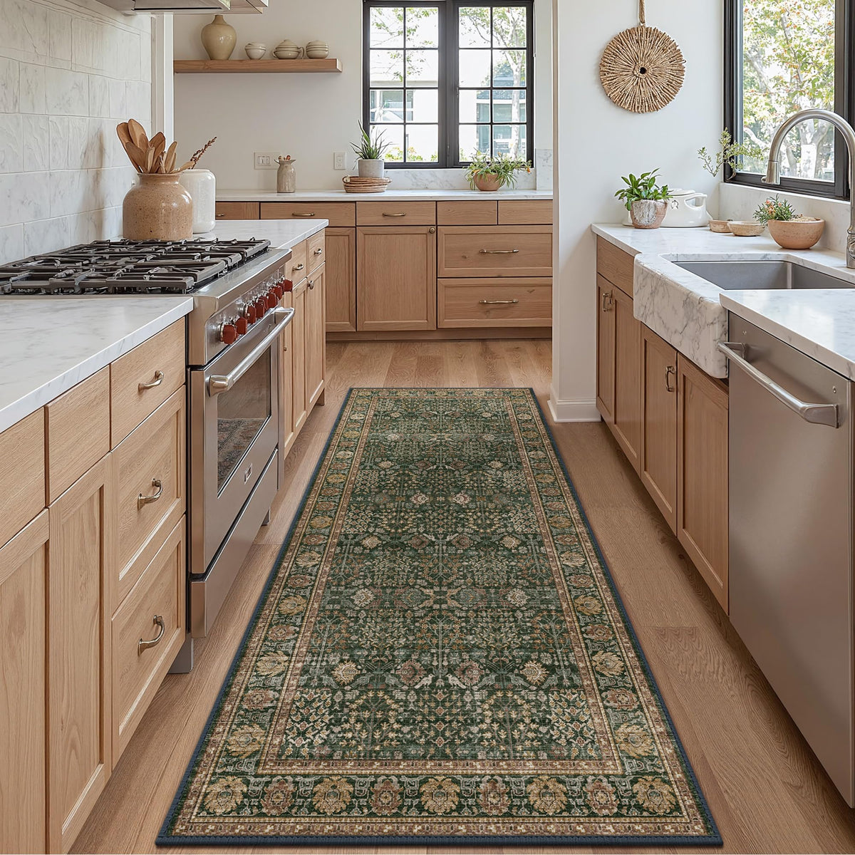 Bavni hallway runner with soft fibers delivers cushioned comfort in busy corridors.