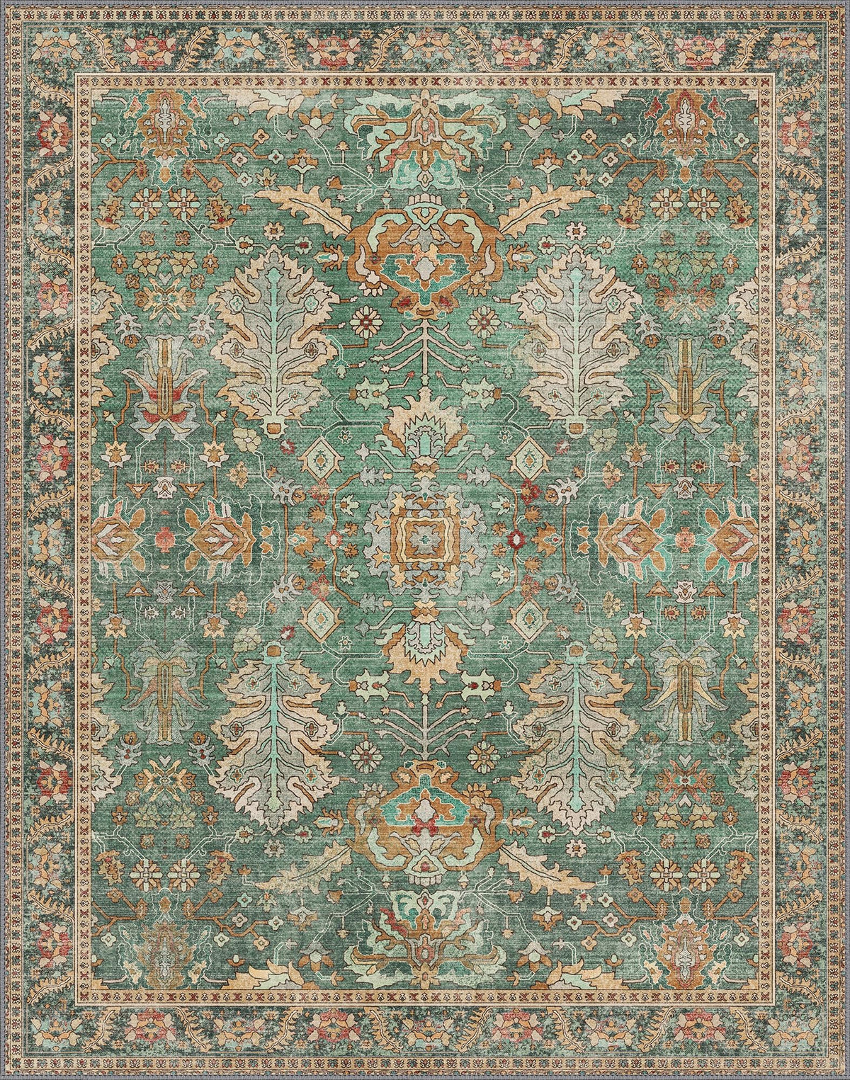 Bavni pet-friendly green recycled-fiber rug creates a soft play space for families.