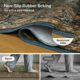 Bavni stain-resistant edge design boosts durability in busy rooms.
